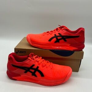 Asics Gel-Resolution 8 Tokyo Men Sz 12.5 Sunrise Red Eclipse Black Tennis Shoes.